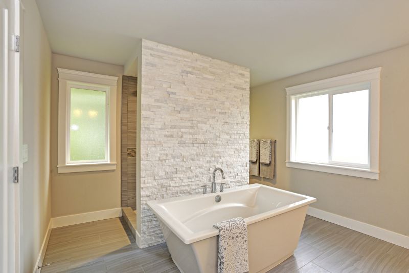 Stylish Bathroom with New Bathtub